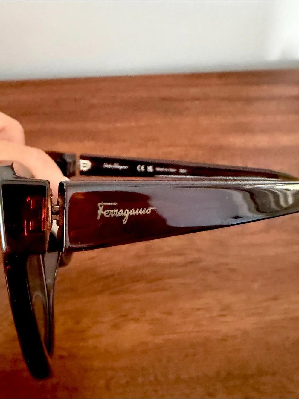 Salvatore Ferragamo Cat Eye Dark Brown Frame Sunglasses with Brown Gradient Lens